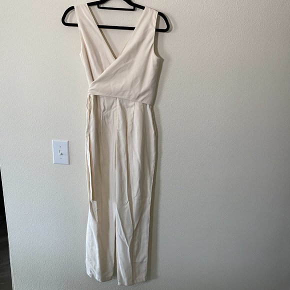 NWOT Revolve 1. State Cream Wrap Front Jumpsuit - Picture 7 of 8